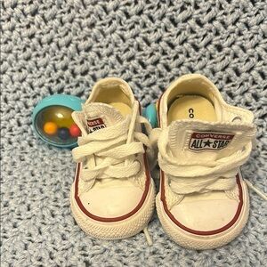 Converse Red and White Canvas Sneakers Low-Top